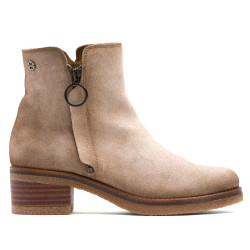 BOTINES DE PIEL ARENA CON CREMALLERA DIANA PORRONET - Querol online