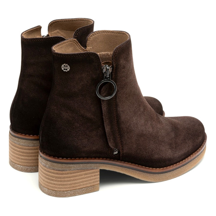 BOTINES DE PIEL MOKA CON CREMALLERA DIANA PORRONET - Querol online