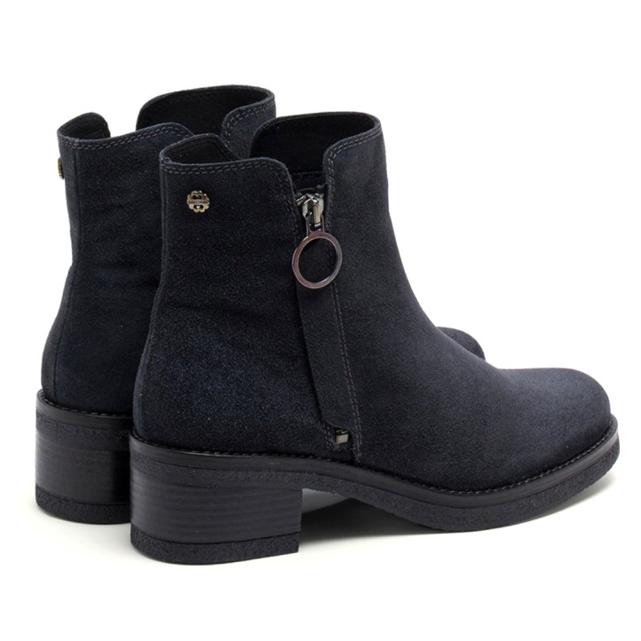 BOTINES DE PIEL CARBÓN CON CREMALLERA DIANA PORRONET - Querol online