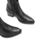 BOTINES COWBOY DE PIEL NEGRO CON CREMALLERA FRIDA PORRONET - Querol online