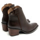 BOTINES COWBOY DE PIEL MOKA CON CREMALLERA FRIDA PORRONET - Querol online