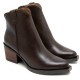 BOTINES COWBOY DE PIEL MOKA CON CREMALLERA FRIDA PORRONET - Querol online