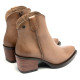 BOTINES COWBOY DE PIEL TAUPE CON CREMALLERA FRIDA PORRONET - Querol online
