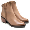 BOTINES COWBOY DE PIEL TAUPE CON CREMALLERA FRIDA PORRONET