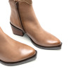 BOTINES COWBOY DE PIEL TAUPE CON CREMALLERA FRIDA PORRONET