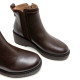 BOTINES DE PIEL CON CUÑA Y CREMALLERA MOKA ELSA PORRONET - Querol online