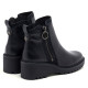 BOTINES DE PIEL CON CUÑA Y CREMALLERA NEGRO ELSA PORRONET - Querol online