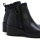 BOTINES DE PIEL CON CUÑA Y CREMALLERA NEGRO ELSA PORRONET - Querol online