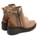 BOTINES DE PIEL CON CUÑA Y CREMALLERA TAUPE ELSA PORRONET - Querol online