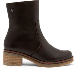 BOTINES DE PIEL MOKA CON CREMALLERA DENISE PORRONET - Querol online