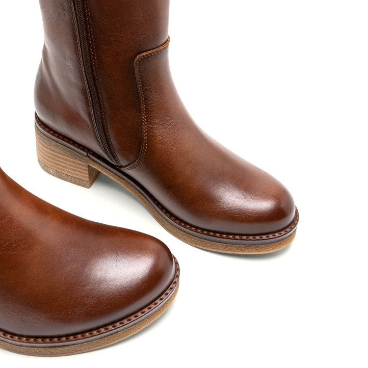 BOTINES DE PIEL CUERO CON CREMALLERA DENISE PORRONET - Querol online