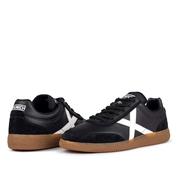 Zapatillas deportivas Munich rumba 01 negras y blancas - Querol online