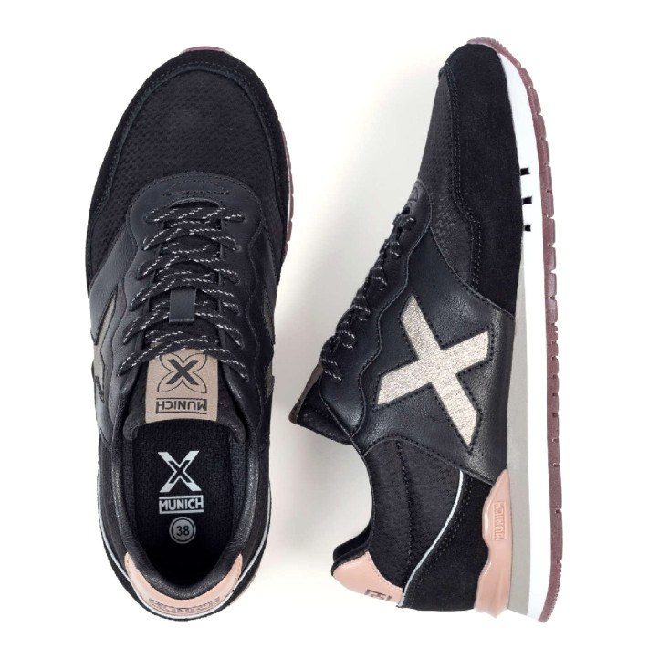 Zapatillas urban Munich dash wmn 266 negras y rosas - Querol online