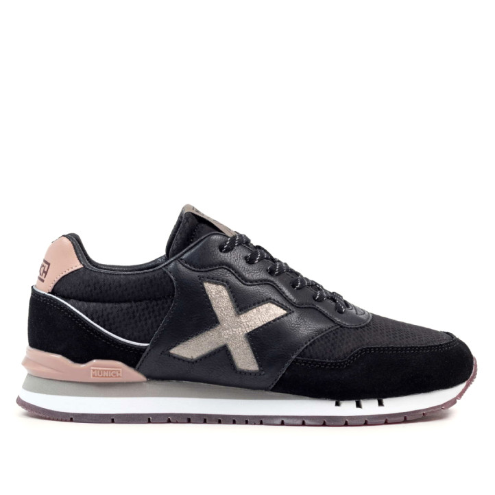 Zapatillas urban Munich dash wmn 266 negras y rosas - Querol online