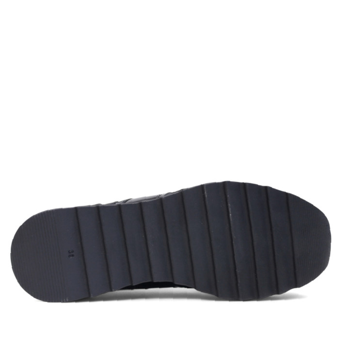 Zapatillas urban Cetti metal mesh negras con cordón elástico - Querol online