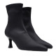 Botines tacón Miss Elastic negros de lycra efecto calcetín con tacón fino - Querol online