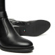 Botas tacón Nero Giardini negras de piel y tejido con hebilla decorativa - Querol online
