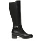 Botas tacón Nero Giardini negras de piel y tejido con hebilla decorativa - Querol online