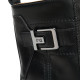 Botins plans Nero Giardini negres estil militar de pell amb sivella decorativa i creamllera interior - Querol online