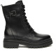 Botines planos Nero Giardini negras estilo militar de piel con hebilla decorativa y cremallera interior - Querol online