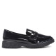 Zapatos planos negros efecto charol de corte clásico sin cordones - Querol online