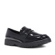 Zapatos planos negros efecto charol de corte clásico sin cordones - Querol online