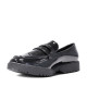Zapatos planos negros efecto charol de corte clásico sin cordones - Querol online