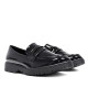 Zapatos planos negros efecto charol de corte clásico sin cordones - Querol online