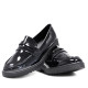 Zapatos planos negros efecto charol de corte clásico sin cordones - Querol online