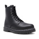 Botines planos negros estilo militar con cierrre con cordón y cremallera - Querol online
