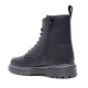 Botines planos negros estilo militar con cierrre con cordón y cremallera - Querol online