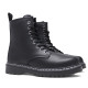 Botines planos negros estilo militar con cierrre con cordón y cremallera - Querol online
