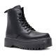 Botines plataforma negros de estilo militar con plataforma tirador trasero y cremallera - Querol online