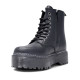 Botines plataforma negros de estilo militar con plataforma tirador trasero y cremallera - Querol online