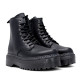 Botines plataforma negros de estilo militar con plataforma tirador trasero y cremallera - Querol online