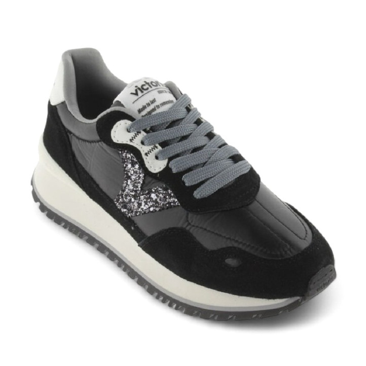 Sabatilles urban Victoria viento metall i glitter negres - Querol online