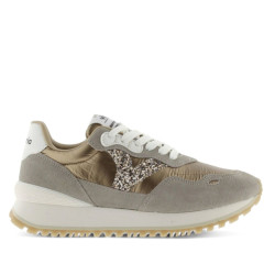 Zapatillas urban Victoria viento metal y glitter platino - Querol online