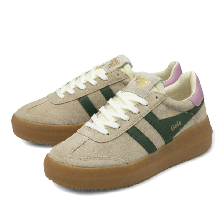 Zapatillas urban Gola athena bone con evergreen, candy y gum para mujer - Querol online