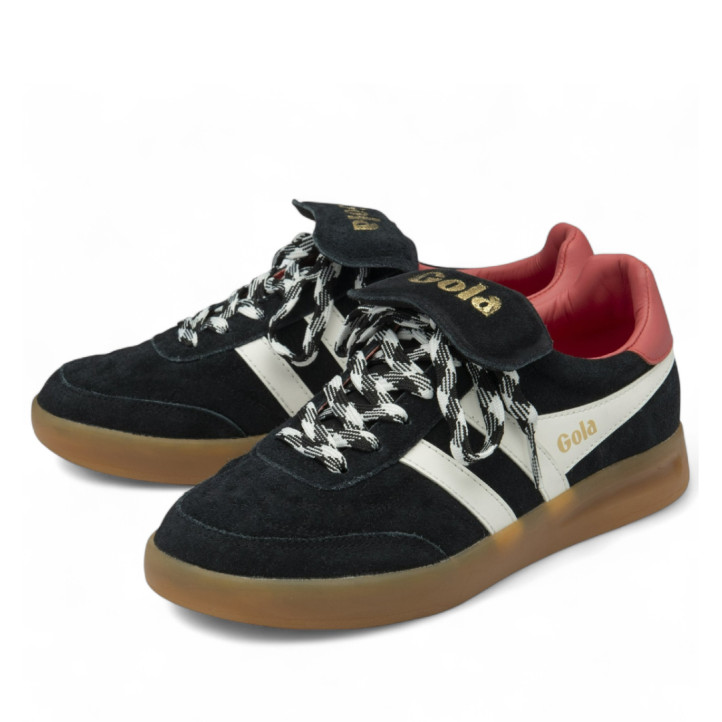 Zapatillas urban Gola stadia'86 black con off white, coral y gum para mujer - Querol online