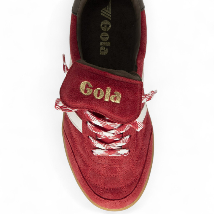 Zapatillas urban Gola stadia'86 red con off white, dark brown y gum para mujer - Querol online