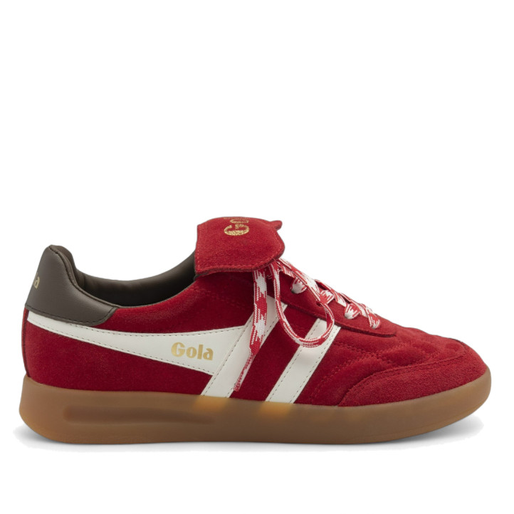 Zapatillas urban Gola stadia'86 red con off white, dark brown y gum para mujer - Querol online