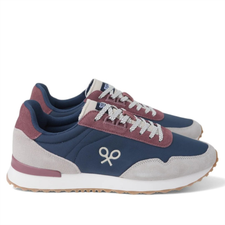 Zapatillas deportivas Silbon running relax multicolor marina con detalles granates - Querol online
