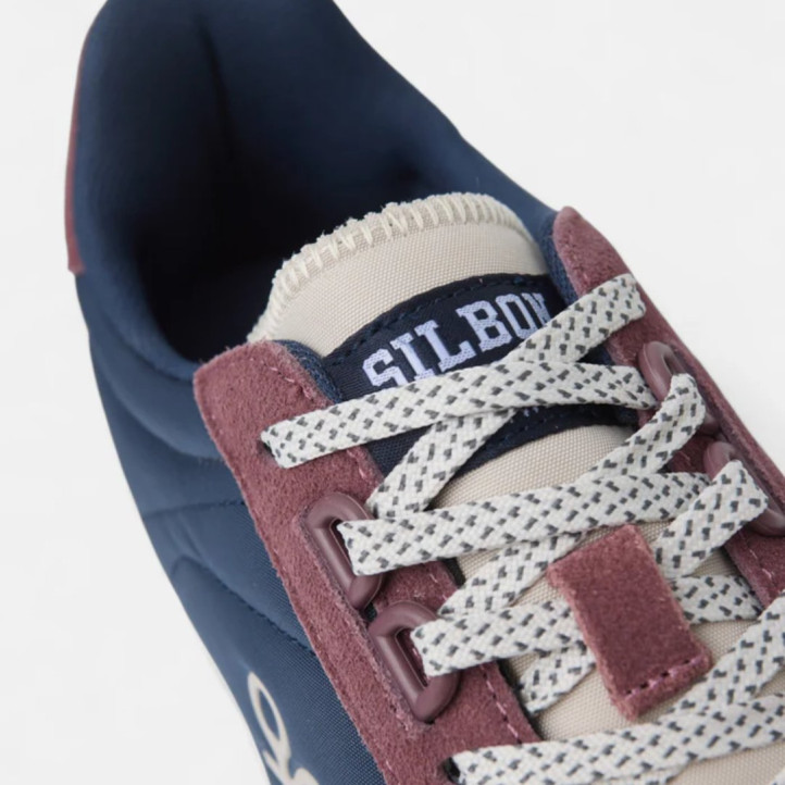 Zapatillas deportivas Silbon running relax multicolor marina con detalles granates - Querol online