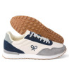 Zapatillas deportivas Silbon running relax milticolor beige con detalles azules