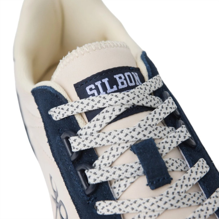 Zapatillas deportivas Silbon running relax milticolor beige con detalles azules - Querol online