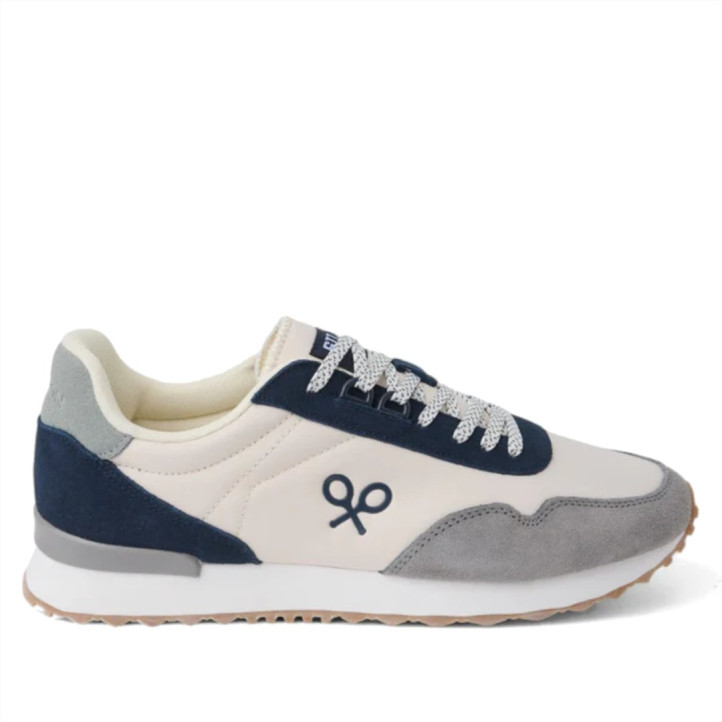 Zapatillas deportivas Silbon running relax milticolor beige con detalles azules - Querol online