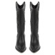 Botas tacón BB Up negras estilo cowboy con relieve en la caña - Querol online