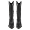 Botas tacón BB Up negras estilo cowboy con relieve en la caña