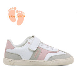 Sabatilles esport Mustang free blanques amb detalls roses i grisos tancament amb velcro respectuoses