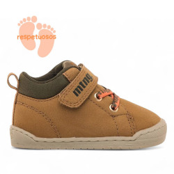 Botins Mustang free baby caramel amb velcro cordó elàstic respectuosos